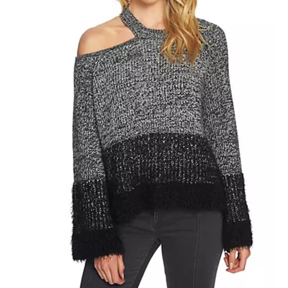 1.State NWT Cutout Eyelash Sweater Bell Sleeve M